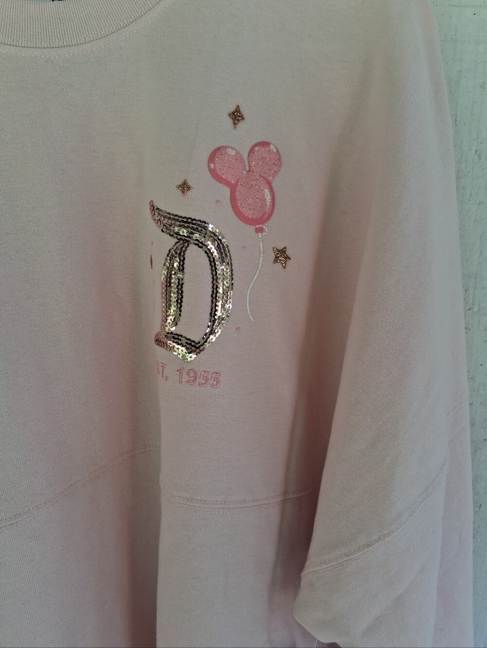 Disney Pink Sequin 'Disneyland' Mickey Balloons Long Sleeve Jersey - Picture 3 of 13